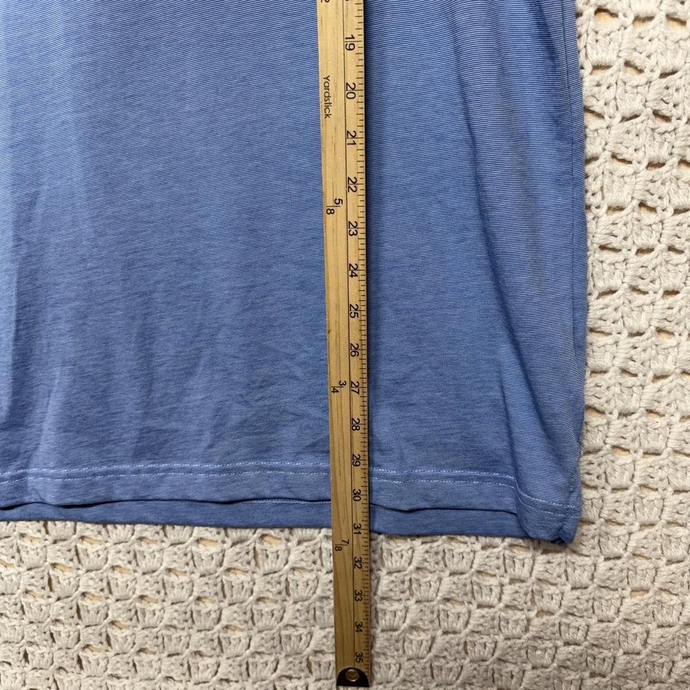 Travis Mathew Polo Shirt Mens XL Blue Striped‎ Short Sleeve Golf Performance - Picture 4 of 8